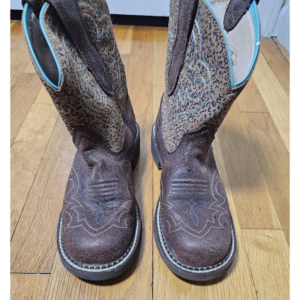 Ariat Boots Women's Size 8 B Brown Leopard Fat Baby Heritage Western